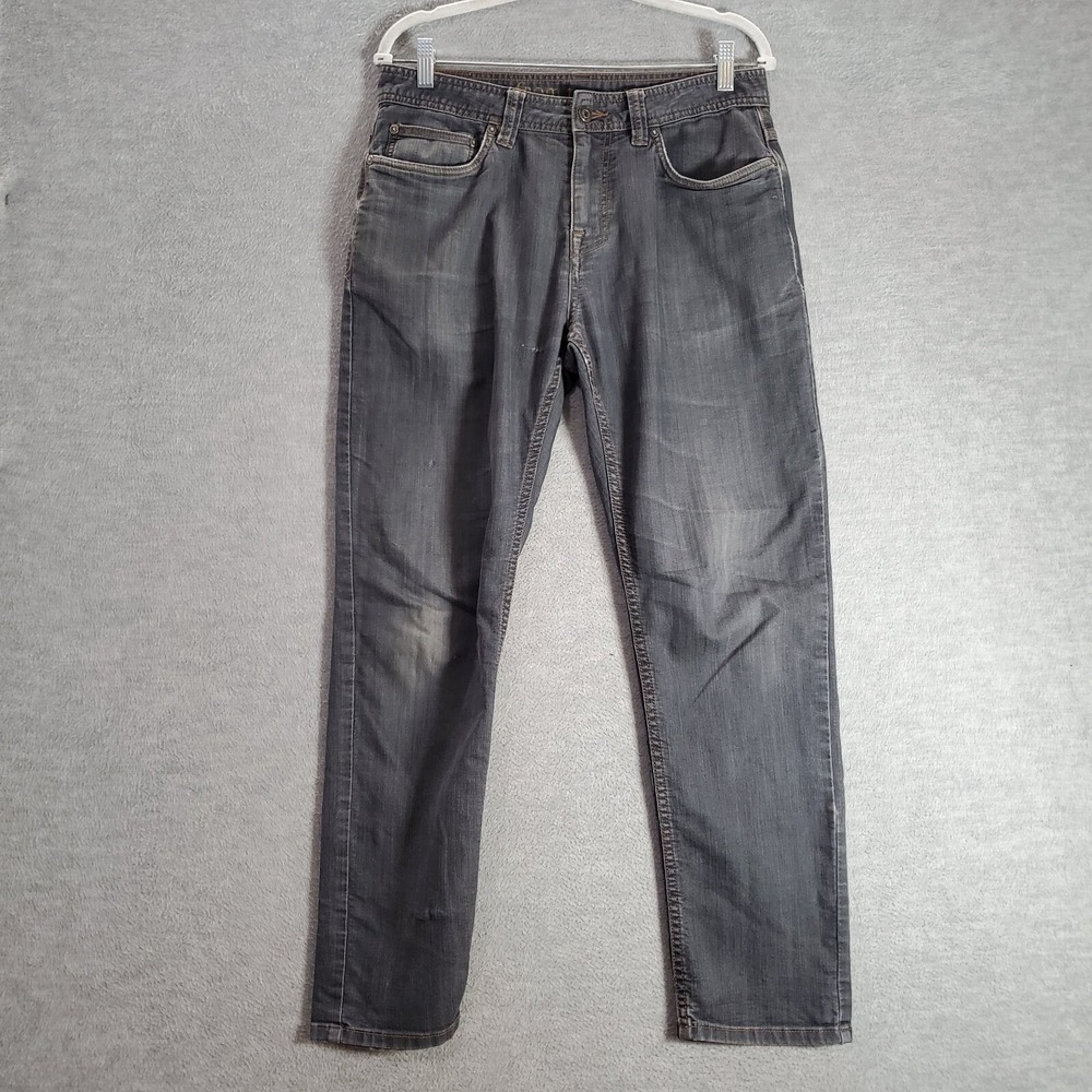 prAna Men Jeans 30x30 Gray Slim Straight Breathe Pockets ACTUAL 33x29 READ